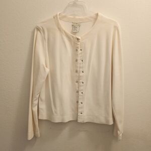 White Stag Fleece Top Women's Size L Ivory